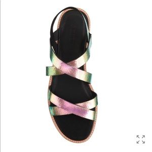 J. Crew Mackenzie Crackle Foil Sandals